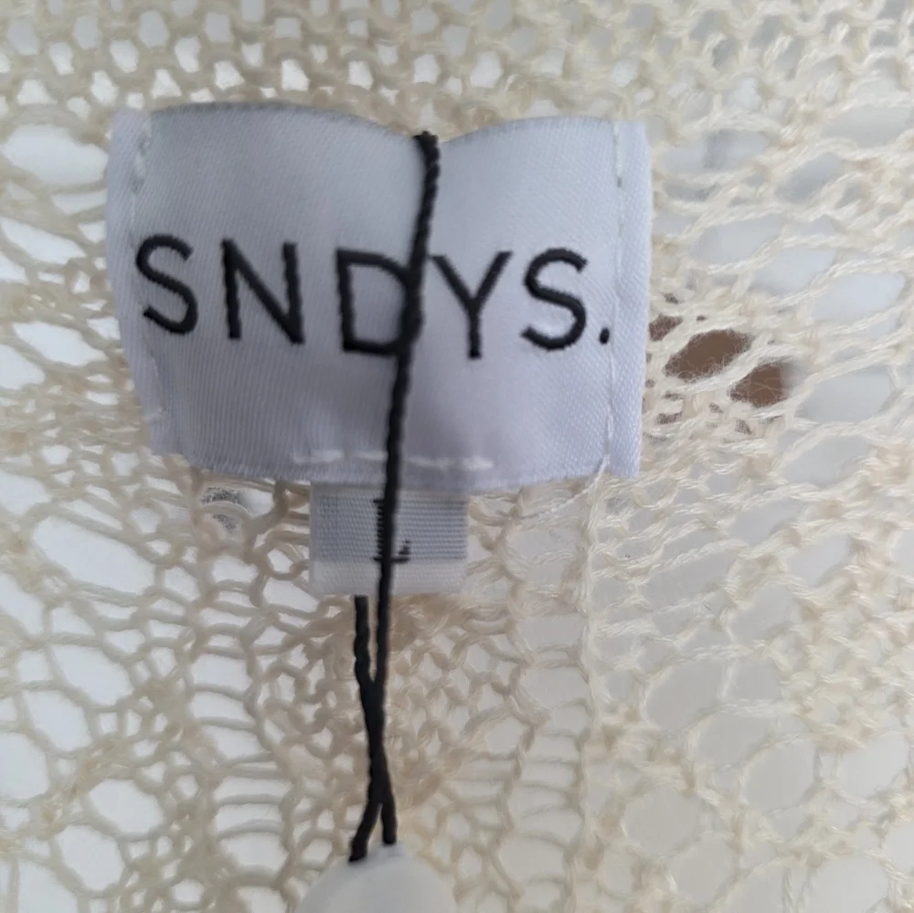 SNYDS Fate Crochet Mini Dress Beige Swim Coverup Size Large New With Tags - Picture 5 of 7